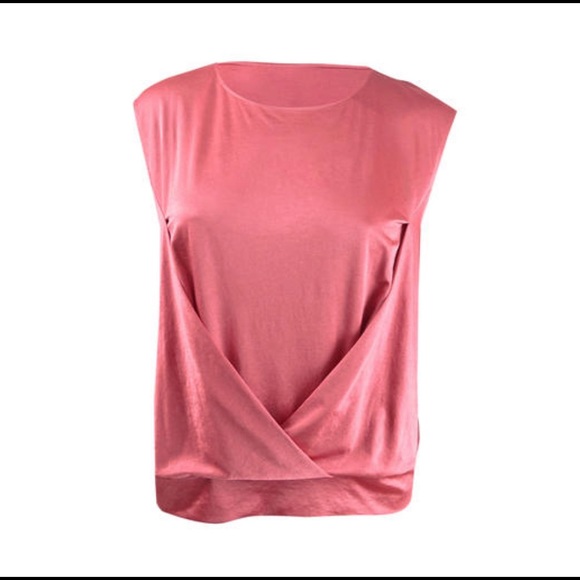 Dkny Tops - NWT DKNY overlap cap sleeve, Winter Rose - Size L